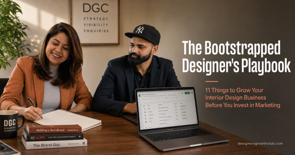 The Bootstrapped Designer’s Playbook: 11 Things to Grow Your Interior Design Business Before You Invest in Marketing